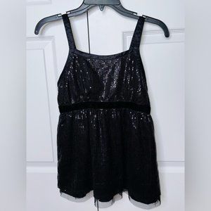 Black Sequin Tank Top Size 16